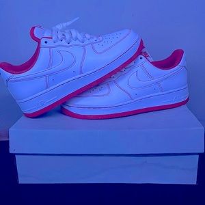 Nike Air Force 1,  Size-7.5,  color- red & white